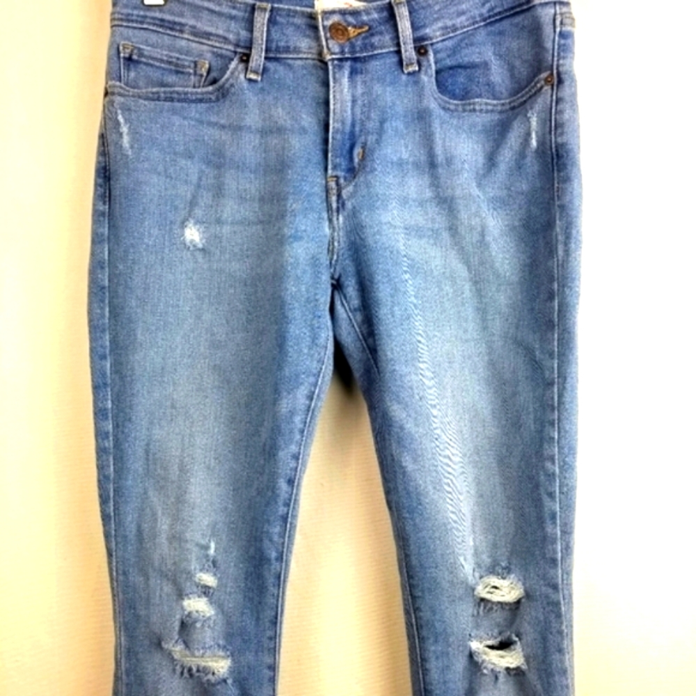 Levi's 711 Skinny Distressed Medium Wash Jeans Size 29 - Picture 5 of 15